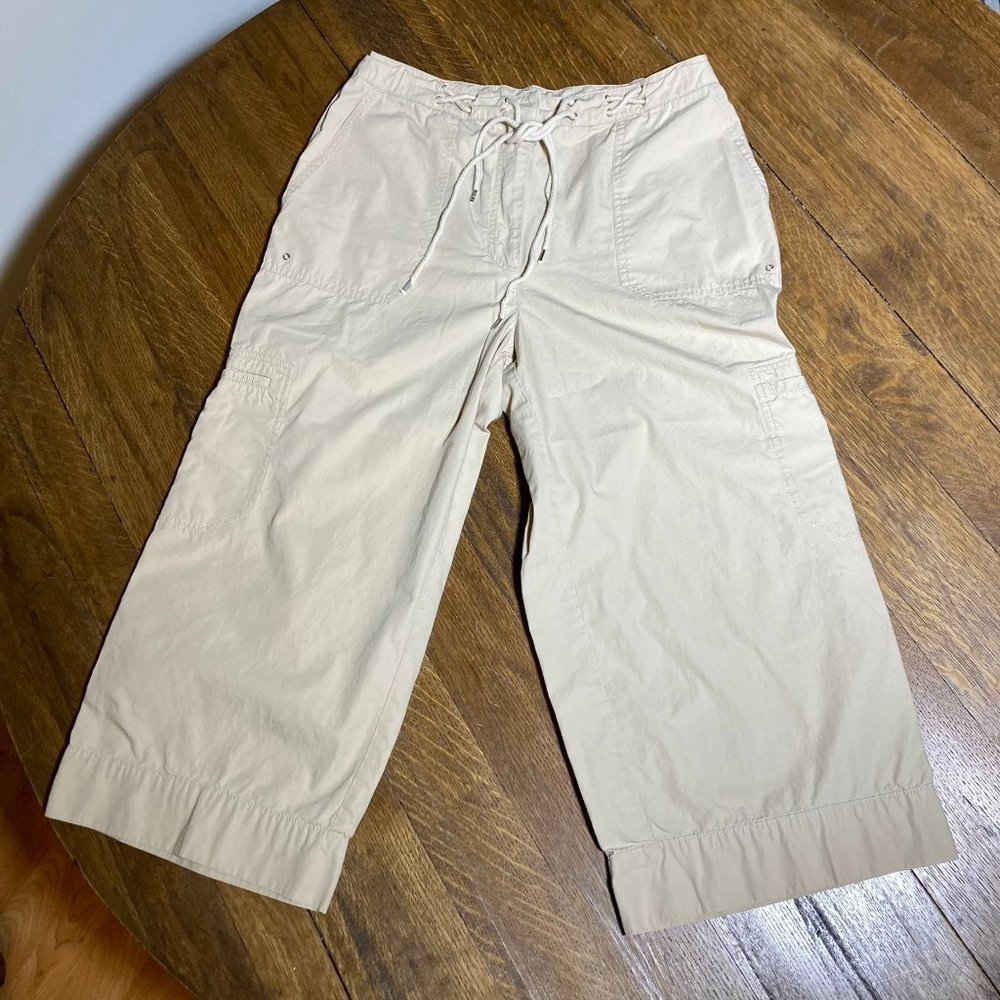 Ralph Lauren Cropped Wide Leg Pants Trousers Khaki Size 12